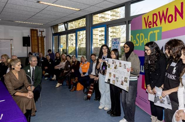Alphen aan den Rijn, The Netherlands, 2026-01-22 11:07:36 Queen Maxima, honorary chair of More Music in the Classroom, is visiting Stromen Primary School in Alphen aan den Rijn. The school is participating in the new program Make Space for Creativity. PHOTO: NLBeeld POOL Albert Nieboer Credit: NL Beeld Patrick van Emst  Copyright: xx x