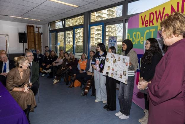 Alphen aan den Rijn, The Netherlands, 2026-01-22 11:07:56 Queen Maxima, honorary chair of More Music in the Classroom, is visiting Stromen Primary School in Alphen aan den Rijn. The school is participating in the new program Make Space for Creativity. PHOTO: NLBeeld POOL Albert Nieboer Credit: NL Beeld Patrick van Emst  Copyright: xx x