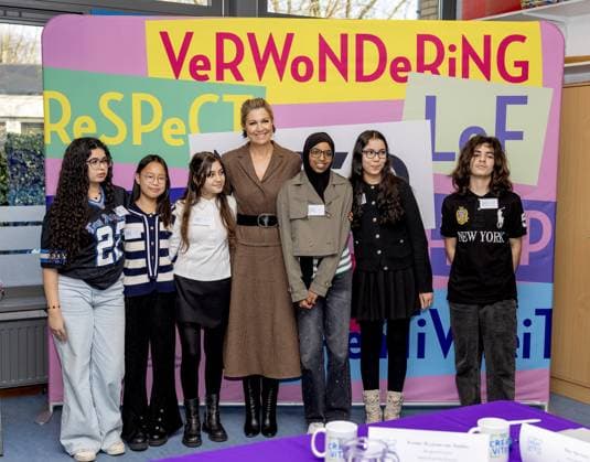 Alphen aan den Rijn, The Netherlands, 2026-01-22 11:12:34 Queen Maxima, honorary chair of More Music in the Classroom, is visiting Stromen Primary School in Alphen aan den Rijn. The school is participating in the new program Make Space for Creativity. PHOTO: NLBeeld POOL Albert Nieboer Credit: NL Beeld Patrick van Emst  Copyright: xx x