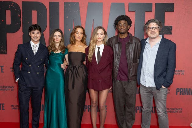 Primate UK Gala Screening Cast and Guests attend the Primate Movie UK Gala Screening Featuring: Benjamin Cheng, Gia Hunter, Victoria Wyant, Johannes Roberts, Johnny Sequoyah, Tienne Simon Where: London, United Kingdom When: 21 Jan 2026 Credit: Phil Lewis WENN London United Kingdom Copyright: xPhilxLewis WENNx wenn40896591 PLAAx wenn40896591