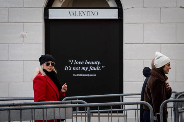 Valentino Garavani, who died on January 20, 2026, is lying in state before the funeral at the PM23 exhibition site in Rome, Italy, on 22 January, 2026. Valentino Garavani, who died on January 20, 2026, is lying in state before the funeral at the PM23 exhibition site in Rome, Italy, on 22 January, 2026., Credit:Stefano Costantino TTL Avalon Italy, Rome  Copyright: xStefanoxCostantinoxTTLx xAvalonx 1068308877