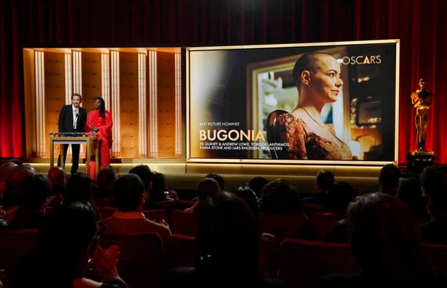 Lewis Pullman (L) and Danielle Brooks announce the nominees for Best Picture during the 98th annual Academy Awards nominations announcements at the Samuel Goldwyn Theater in Beverly Hills, California, on Thursday, January 22, 2026. The 98th annual Academy Awards will be televised live on ABC from Los Angeles on March 10th.  LAP2026012207 JIMxRUYMEN