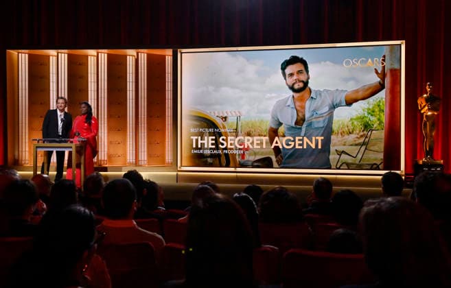Lewis Pullman (L) and Danielle Brooks announce the nominees for Best Picture during the 98th annual Academy Awards nominations announcements at the Samuel Goldwyn Theater in Beverly Hills, California, on Thursday, January 22, 2026. The 98th annual Academy Awards will be televised live on ABC from Los Angeles on March 10th.  LAP2026012210 JIMxRUYMEN