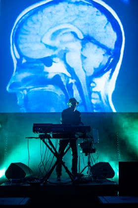 Audiovisual performance by American film sound designer and composer Dean Hurley, long-time collaborator of David Lynch, January 22, 2026, Center for Contemporary Art, DOX, Prague. The event was part of the accompanying program for the exhibition David Lynch: Up in Flames. (CTKxPhoto VitxSimanek) CTKPhotoP2026012211032  CTKPhotoP2026012211032