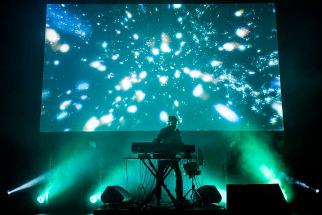 Audiovisual performance by American film sound designer and composer Dean Hurley, long-time collaborator of David Lynch, January 22, 2026, Center for Contemporary Art, DOX, Prague. The event was part of the accompanying program for the exhibition David Lynch: Up in Flames. (CTKxPhoto VitxSimanek) CTKPhotoP2026012211049  CTKPhotoP2026012211049