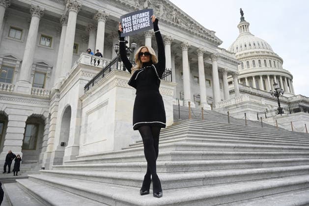Paris Hilton and Rep. Alexandria Ocasio-Cortez (D-NY) hold press conference in support of the Defiance Act Paris Hilton poses at the U.S. Capitol after a press conference in support of the DEFIANCE Act on January 22, 2026 in Washington, D.C. The DEFIANCE Act proposes that legal recourse be provided for victims of nonconsensual deepfake pornography. Photo by Olivier Douliery ABACAPRESS.COM Washington DC United States  Copyright: xDoulieryxOlivier ABACAx
