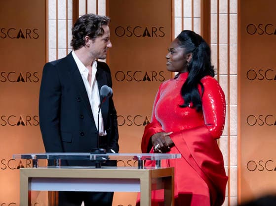 January 22, 2026, Los Angeles, California, USA: LEWIS PULLMAN and DANIELLE BROOKS speak onstage during the 98th Oscar Nominations Announcement. Los Angeles USA - ZUMAb173 20260122_aap_b173_074 Copyright: xBillyxBennightx