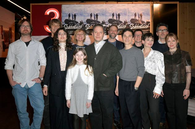Boris Schönfelder, Seyneb Saleh, Zoe Baier, Trystan Pütter, Sebastian Urzendowsky, Judith Angerbauer with cast and crew at the premiere of the feature film Sabbatical at Delphi Lux Berlin, 22 01 2026 Foto:xM.xBehrensx xFuturexImagex sabbatical_6101