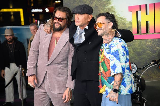 The Wrecking Crew UK Special Screening Arrivals at Cineworld, Leicester Square, London, UK (L-R) - Jason Momoa, Dave Bautista and Angel Manuel Soto attends the UK Special Screening of The Wrecking Crew at Cineworld, Leicester Square, London, England, UK on Thursday 22 January, 2026., Credit:Justin Ng Avalon UK, England, London, Cineworld, Leicester Square Copyright: xJustinxNgx xAvalonx 1068483168