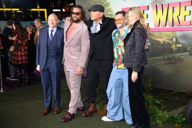 The Wrecking Crew UK Special Screening Arrivals at Cineworld, Leicester Square, London, UK (L-R) - Jeff Fierson, Jason Momoa, Dave Bautista, Angel Manuel Soto and Lynn Harris attends the UK Special Screening of The Wrecking Crew at Cineworld, Leicester Square, London, England, UK on Thursday 22 January, 2026., Credit:Justin Ng Avalon UK, England, London, Cineworld, Leicester Square Copyright: xJustinxNgx xAvalonx 1068483196