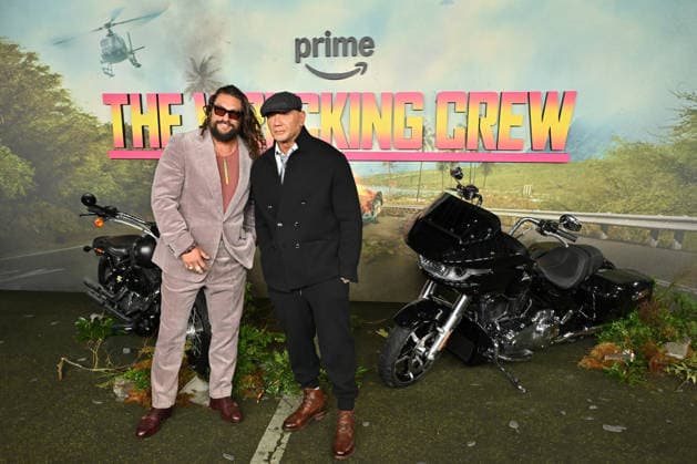 Jason Momoa and Dave Bautista attends The Wrecking Crew - UK Special Screening at Cineworld Leicester Square in London, England. UK. Thursday 22nd January 2026 Copyright: xJamesxWarrenx _FMKIE~R