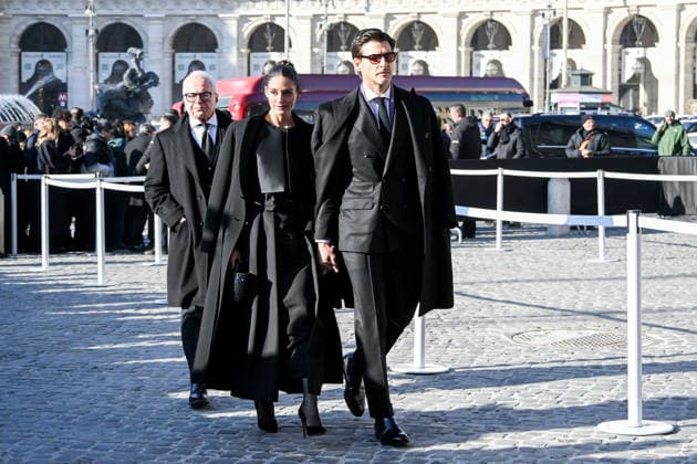 Rome, Death of Valentino Garavani - Funeral in the Basilica of Santa Maria degli Angeli e dei Martiri - In the photo: Olivia Palermo, Johannes Huebl  Copyright: xMaurizioxD Avanzox xipa-agency.netx xD AngeloxD AvanzoxLandix IPA_Agency_IPA70447956
