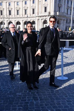 Rome, Death of Valentino Garavani - Funeral in the Basilica of Santa Maria degli Angeli e dei Martiri - In the photo: Olivia Palermo, Johannes Huebl  Copyright: xVincenzoxLandix xipa-agency.netx xD AngeloxD AvanzoxLandix IPA_Agency_IPA70448211