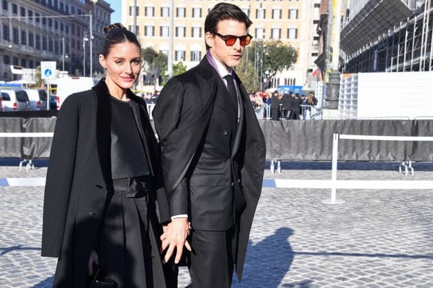 Rome, Death of Valentino Garavani - Funeral in the Basilica of Santa Maria degli Angeli e dei Martiri - In the photo: Olivia Palermo, Johannes Huebl  Copyright: xVincenzoxLandix xipa-agency.netx xD AngeloxD AvanzoxLandix IPA_Agency_IPA70448311