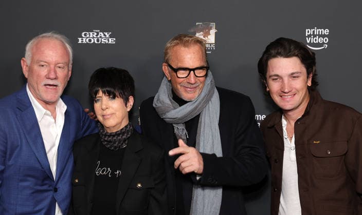 23 January 2026 Los Angeles, California John Debney, Diane Warren, Kevin Costner, Drake Milligan, The Los Angeles Screening Of Amazon Prime Video s The Gray House held at The Sherry Lansing Theatre Paramount Pictures Studio Lotl in Los Angeles Photo Credit AdMedia 452448 2026 01 23 CA Los Angeles United States  Copyright: xAdMediax STAR_452448_132