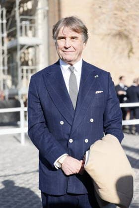 Valentino Funeral Arrivals - Rome Italian creative director Brunello Cucinelli arriving at Valentino Garavani s funeral at the Basilica Santa Maria degli Angeli e dei Martiri in Rome, Italy on January 23 2026. Italian fashion designer Valentino Garavani died at the age of 93 in Rome on January 19. Photo by Marco Pionavotto ABACAPRESS.COM Rome Italy  Copyright: xPiovanottoxMarco ABACAx