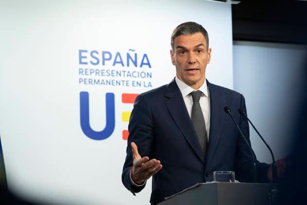 News Bilder des Tages Spanish Prime Minister Pedro Sánchez during his press conference at the end of the extraordinary European summit. - 23 01 2026 - Belgium Brussels Brussels -  NicolasxLandemardx xLexPictorium LePictorium_0323605