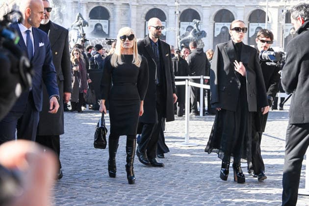 Rome, Death of Valentino Garavani - Funeral in the Basilica of Santa Maria degli Angeli e dei Martiri - Pictured: Donatella Versace  Copyright: xMaurizioxD Avanzox xipa-agency.netx xD AngeloxD AvanzoxLandix IPA_Agency_IPA70451052