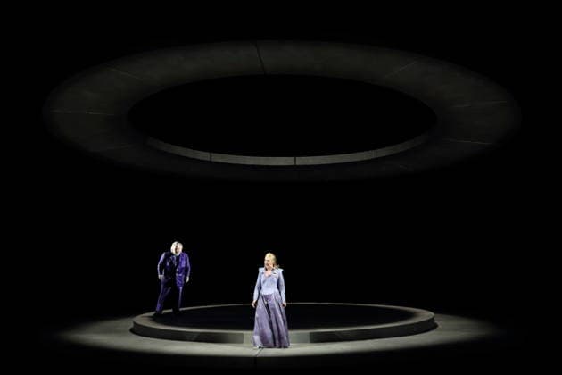 Olafur Sigurdarson as Simone Trovai and Laura Wilde as Violanta during the photo rehearsal for Violanta at the Deutsche Oper in Berlin, January 22, 2026 Opera in one act by Erich Wolfgang Korngold Musical direction Donald Runnicles Production David Hermann Stage Jo Schramm Costumes Sybille Wallum Premiere is on January 25, 2026 Deutsche Oper Berlin Violanta