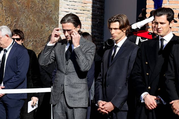Rome, Death of Valentino Garavani - Funeral in the Basilica of Santa Maria degli Angeli e dei Martiri - Exits - In the photo: Sean and Anthony Souza  Copyright: xGiandomenicoxD Angelox xipa-agency.netx xD AngeloxD AvanzoxLandix IPA_Agency_IPA70455190