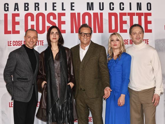 Rome, Palazzo Naiadi, photocall for the film Things Left Unsaid. Pictured: Stefano Accorsi, Miriam Leone, Gabriele Muccino, Carolina Crescentini, and Claudio Santamaria.  Copyright: xMarcoxProvvisionatox xipa-agency.netx xMarcoxProvvisionatox IPA_Agency_IPA70456086