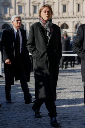 Valentino Funeral Arrivals - Rome Guest attend the fashion designer Valentino’s funeral, held at the Basilique Santa Maria degli Angeli, on January 23, 2026 in Rome, Italy. Photo by Marco Piovanotto Abacapress.com Rome Italy  Copyright: xPiovanottoxMarco ABACAx