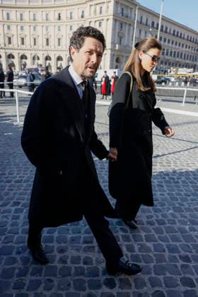 Valentino Funeral Arrivals - Rome Matteo Marzotto, Nora Shkreli attend the fashion designer Valentino’s funeral, held at the Basilique Santa Maria degli Angeli, on January 23, 2026 in Rome, Italy. Photo by Marco Piovanotto Abacapress.com Rome Italy  Copyright: xPiovanottoxMarco ABACAx
