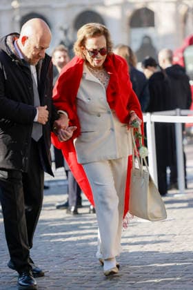 Valentino Funeral Arrivals - Rome Guest attends the fashion designer Valentino’s funeral, held at the Basilique Santa Maria degli Angeli, on January 23, 2026 in Rome, Italy. Photo by Marco Piovanotto Abacapress.com Rome Italy  Copyright: xPiovanottoxMarco ABACAx