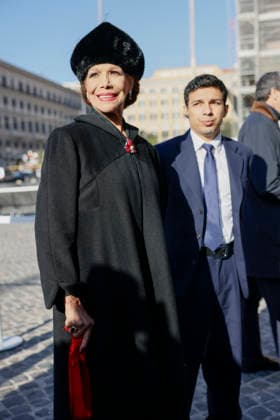 Valentino Funeral Arrivals - Rome Marisela Federici attends the fashion designer Valentino’s funeral, held at the Basilique Santa Maria degli Angeli, on January 23, 2026 in Rome, Italy. Photo by Marco Piovanotto Abacapress.com Rome Italy  Copyright: xPiovanottoxMarco ABACAx