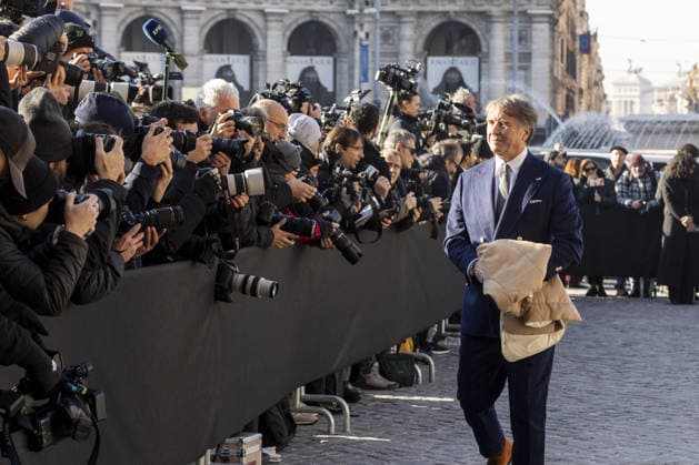 Funeral of the Italian fashion designer Valentino Garavani in Rome ROME, ITALY - JANUARY 23: (----EDITORIAL USE ONLY - MANDATORY CREDIT - FONDAZIONE VALENTINO GARAVANI E GIANCARLO GIAMMETTI HANDOUT - NO MARKETING NO ADVERTISING CAMPAIGNS - DISTRIBUTED AS A SERVICE TO CLIENTS----) Brunello Cucinelli arrives at the Basilica di Santa Maria degli Angeli e dei Martiri to attend the funeral ceremony of the late Italian fashion designer Valentino Gavarani in Rome, Italy on January 23, 2026. Fondazione Valentino Garavani e Giancarlo Giammetti Handout Anadolu Rome Italy. Editorial use only. Please get in touch for any other usage.  Copyright: x2026xAnadoluxFondazionexValentinoxGaravanixexGiancarloxGiammettix xHandoutx