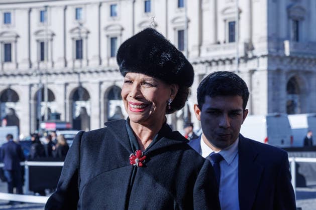 Photo IPP Emanuela Vertolli Publishing Group LiveMedia Rome 23 01 2026 In the photo Marisella Federici arrives at Valentino Garavani s funeral on January 23rd , 2026 at Basilica S Maria degli Angeli e dei Martiri, Rome, Italy Italy Photo Press World Copyright