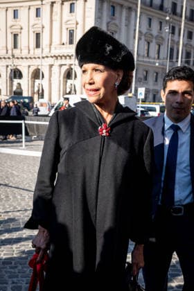 Funeral ceremony for the late Italian fashion designer Valentino Gavarani at Basilica di Santa Maria degli Angeli e dei Martiri in Rome, Italy, on 23 January, 2026. Marisela Federici is seen at the funeral ceremony for the late Italian fashion designer Valentino Gavarani at Basilica di Santa Maria degli Angeli e dei Martiri in Rome, Italy, on 23 January, 2026., Credit:Stefano Costantino TTL Avalon Italy, Rome  Copyright: xStefanoxCostantinoxTTLx xAvalonx 1068654033