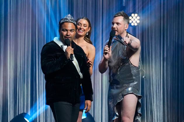 Vixen Awards 2025 Oslo, Norway 20260123 Former presenter Sebastian Solberg with this years presenters Marte Bratberg and Niklas Silseth Baarli during the presentation of the Vixen Awards 2025 at the Radisson Blu Plaza Hotel in Oslo on Friday Photo Fredrik Varfjell NTB Oslo Norway CDBtfzN81As EDITORIAL USE ONLY Ref ENTCDBtfzN81As jpg  Copyright: xFredrikxVarfjellx xNTBx