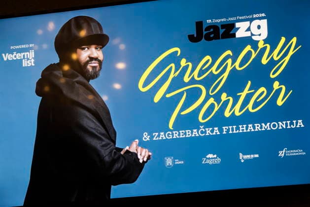 Croatia, Zagreb, 230126. Trg Stjepana Radica. Gregory Porter and the Zagreb Philharmonic Orchestra, as part of the 17th JazzZg festival, held a concert at the Vatroslav Lisinski Concert Hall. Photo: Darko Tomas CROPIX Copyright: xxDarkoxTomasx porter1-230126