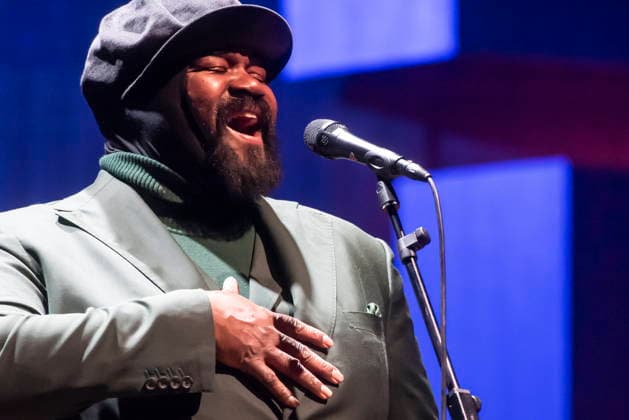 Croatia, Zagreb, 230126. Trg Stjepana Radica. Gregory Porter and the Zagreb Philharmonic Orchestra, as part of the 17th JazzZg festival, held a concert at the Vatroslav Lisinski Concert Hall. In the photo: Gregory Porter. Photo: Darko Tomas CROPIX Copyright: xxDarkoxTomasx porter18-230126