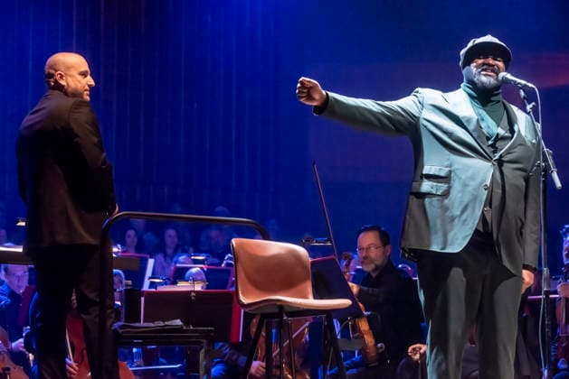 Croatia, Zagreb, 230126. Trg Stjepana Radica. Gregory Porter and the Zagreb Philharmonic Orchestra, as part of the 17th JazzZg festival, held a concert at the Vatroslav Lisinski Concert Hall. In the photo: Gregory Porter. Photo: Darko Tomas CROPIX Copyright: xxDarkoxTomasx porter21-230126