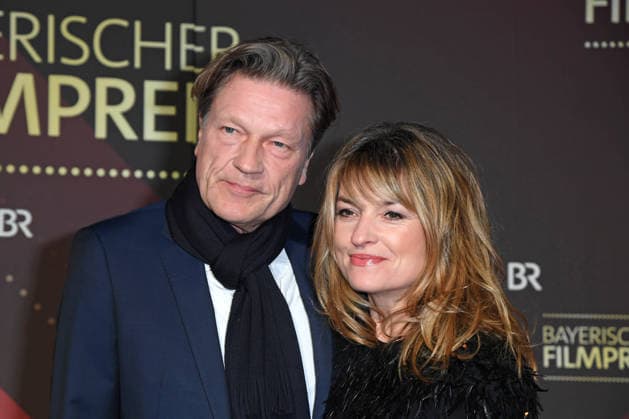 Ina Paule Klink with boyfriend Roland Suso Richter arriving at the AWARD OF THE BAYERIAN FILM PRIZE 2025 at the Prinzregententheater in Munich on 23 01 2026