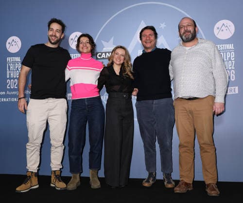 29eme Festival International du Film de Comedie de lAlpe dHuez 2026 International Alpe d Huez Comedy Film Festival Thibaud Pommier, Merryl Beaudonnet, Claire Lise Lecerf, Tanneguy O Meara et Benjamin Arba 452458 2026 01 23 Alpe dHuez France  Copyright: xIsabellexVautierx xStarfacex STAR_452458_030