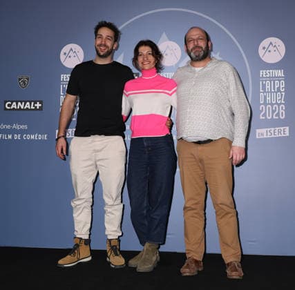 29eme Festival International du Film de Comedie de lAlpe dHuez 2026 International Alpe dHuez Comedy Film Festival Thibaud Pommier, Merryl Beaudonnet and Benjamin Arba 452458 2026 01 23 Alpe dHuez France  Copyright: xIsabellexVautierx xStarfacex STAR_452458_033