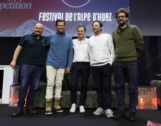 29eme Festival International du Film de Comedie de lAlpe dHuez 2026 International Alpe d Huez Comedy Film Festival Nicolas Charlet, Laurent Lafitte et Bruno Lavaine 452458 2026 01 23 Alpe d Huez France  Copyright: xIsabellexVautierx xStarfacex STAR_452458_106