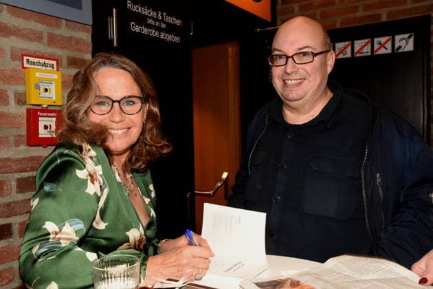 Marie Theres Relin actress author singer Guenther Brenner actor Munich 23 01 2026 Lach und Schiessgesellschaft, Fat Cat, former Gasteig, Marie Theres Relin presents her book Yes, We Schell about her mother Maria Schell, occasion for the 100th birthday of Maria Schell actress photo Munich