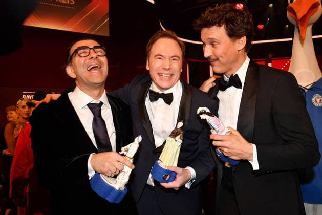 Fatih Akin, Michael Bully Herbig and Florian David Fitz at the Bavarian Film Award ceremony on 23 01 2026 at the Prinzregententheater in Munich Bavarian Film Award 2026 in Munich