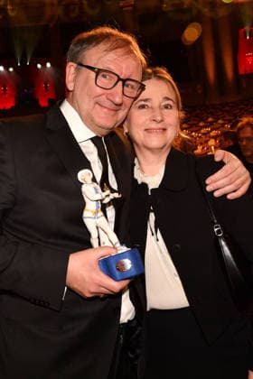 Rainer Bock and Christina Scholz Bock at the Bavarian Film Award ceremony on 23 01 2026 at the Prinzregententheater in Munich Bavarian Film Award 2026 in Munich