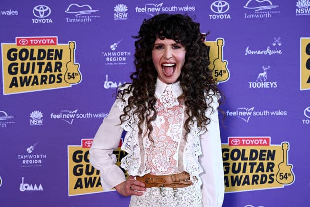 TAMWORTH COUNTRY MUSIC FESTIVAL, Fanny Lumsden arrives at the Golden Guitar Awards during the 54th Tamworth Country Music Festival in Tamworth, NSW, Saturday, January 24, 2026. ( NO ARCHIVING TAMWORTH NEW SOUTH WALES AUSTRALIA  Copyright: xBIANCAxDExMARCHIx 20260124134461003507