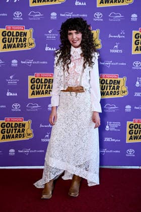 TAMWORTH COUNTRY MUSIC FESTIVAL, Fanny Lumsden arrives at the Golden Guitar Awards during the 54th Tamworth Country Music Festival in Tamworth, NSW, Saturday, January 24, 2026. ( NO ARCHIVING TAMWORTH NEW SOUTH WALES AUSTRALIA  Copyright: xBIANCAxDExMARCHIx 20260124120464438547