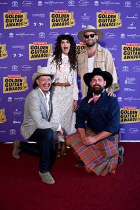 TAMWORTH COUNTRY MUSIC FESTIVAL, Fanny Lumsden and band arrive at the Golden Guitar Awards during the 54th Tamworth Country Music Festival in Tamworth, NSW, Saturday, January 24, 2026. ( NO ARCHIVING TAMWORTH NEW SOUTH WALES AUSTRALIA  Copyright: xBIANCAxDExMARCHIx 20260124173006245571