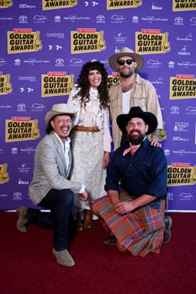 TAMWORTH COUNTRY MUSIC FESTIVAL, Fanny Lumsden and band arrive at the Golden Guitar Awards during the 54th Tamworth Country Music Festival in Tamworth, NSW, Saturday, January 24, 2026. ( NO ARCHIVING TAMWORTH NEW SOUTH WALES AUSTRALIA  Copyright: xBIANCAxDExMARCHIx 20260124157953882106