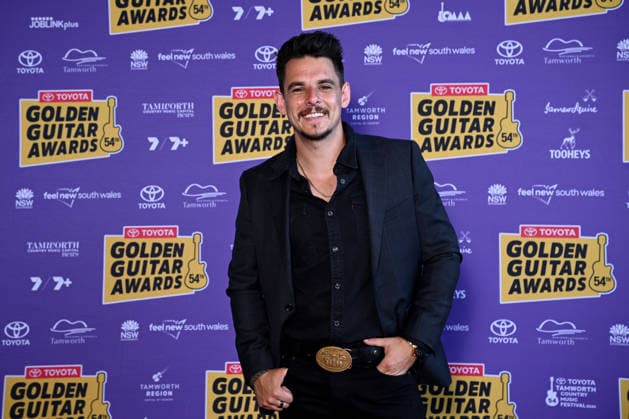 TAMWORTH COUNTRY MUSIC FESTIVAL, James Johnston arrives at the Golden Guitar Awards during the 54th Tamworth Country Music Festival in Tamworth, NSW, Saturday, January 24, 2026. ( NO ARCHIVING TAMWORTH NEW SOUTH WALES AUSTRALIA  Copyright: xBIANCAxDExMARCHIx 20260124125389077250