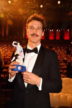 Award winner Florian David Fitz poses on stage at the Bavarian Film Awards 2026 at Prinzregententheater on January 23, 2026 in Munich, Germany 47th Bavarian Film Awards Bayerischer Filmpreis in Munich, Germany
