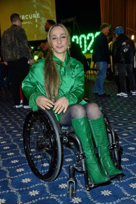 Kristina Vogel at the TV launch of the new season of Ich bin ein Star Holt mich hier raus invites entertainer and presenter Julian F M Stoeckel to the legendary jungle party in Berlin on Friday, January 23, 2026 on 23 01 2026